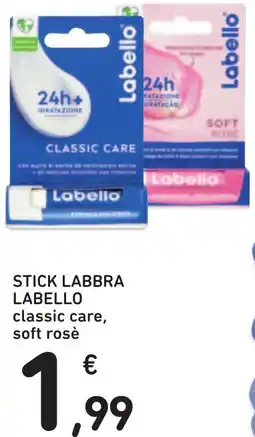 Spazio Conad Stick labbra LABELLO classic care, soft rosè offerta