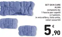 Spazio Conad Set skin care ALMA composto da: 1 fascia per capelli e 2 polsini, in microfibra, tinta unita, colori assortiti offerta