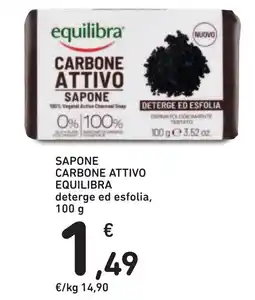 Spazio Conad Sapone carbone attivo EQUILIBRA deterge ed esfolia offerta