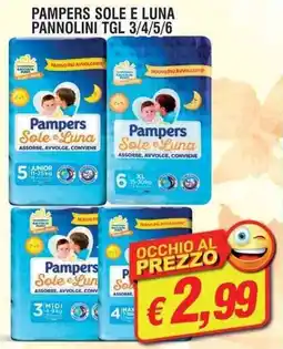 Maury's Pampers sole e luna pannolini TGL 3/4/5/6 offerta