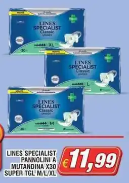 Maury's Lines specialist pannolini a mutandina x30 super tgl M/L/XL offerta