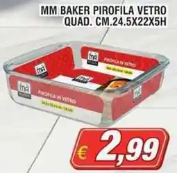 Maury's Mm baker pirofila vetro quad. cm.24.5x22x5H offerta