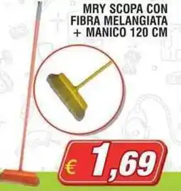 Maury's Mry scopa con fibra melangiata + manico 120 cm offerta