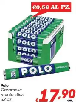 Pac Cash&Carry Polo Caramelle menta stick 32 pz offerta