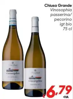 Pac Cash&Carry Chiusa Grande Vinosophia passerina/pecorino igt bio offerta