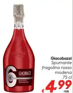 Pac Cash&Carry Giacobazzi Spumante fragolino rosso modena offerta