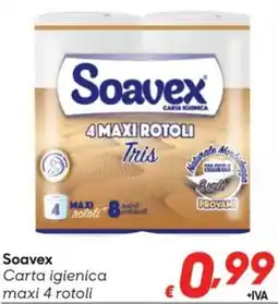 Pac Cash&Carry Soavex Carta igienica maxi 4 rotoli offerta
