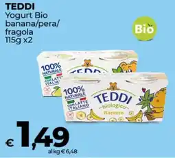 Coop TEDDI Yogurt Bio banana/pera/ fragola offerta