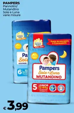 Coop PAMPERS Pannolini/ Mutandino Sole e Luna offerta