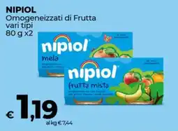 Coop NIPIOL Omogeneizzati di Frutta vari tipi offerta