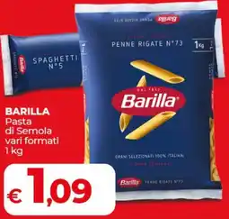 Coop BARILLA Pasta di Semola vari formati offerta