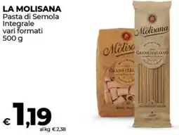 Coop LA MOLISANA Pasta di Semola Integrale vari formati offerta