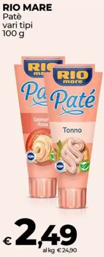 Coop RIO MARE Patè vari tipi offerta