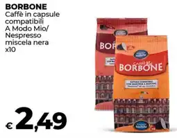 Coop BORBONE Caffè in capsule compatibili A Modo Mio/ Nespresso miscela nera x10 offerta