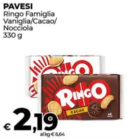 Coop PAVESI Ringo Famiglia Vaniglia/Cacao/ Nocciola offerta