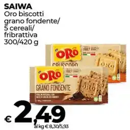 Coop SAIWA Oro biscotti grano fondente/ 5 cereali/ fribrattiva offerta