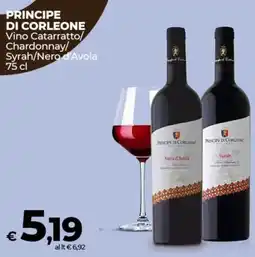 Coop PRINCIPE DI CORLEONE Vino Catarratto/ Chardonnay/ Syrah/Nero d'Avola offerta