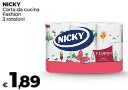 Coop NICKY Carta da cucina Fashion 3 rotoloni offerta