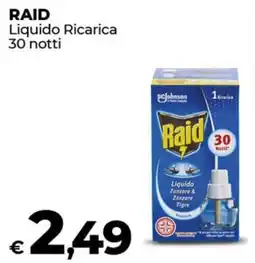 Coop RAID Liquido Ricarica 30 notti offerta