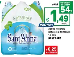 Iper La Grande Acqua minerale naturale o frizzante SANT'ANNA offerta