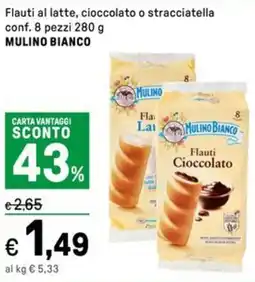 Iper La Grande Flauti al latte, cioccolato o stracciatella MULINO BIANCO offerta