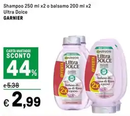Iper La Grande Shampoo o balsamo Ultra Dolce GARNIER offerta