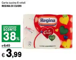 Iper La Grande Carta cucina 6 rotoli REGINA DI CUORI offerta