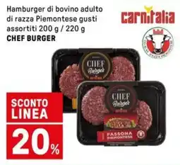 Iper La Grande Hamburger di bovino adulto di razza Piemontese gusti assortiti CHEF BURGER offerta