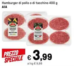 Iper La Grande Hamburger di pollo o di tacchino AIA offerta