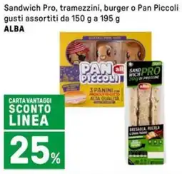 Iper La Grande Sandwich Pro, tramezzini, burger o Pan Piccoli gusti assortiti ALBA offerta