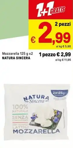 Iper La Grande Mozzarella NATURA SINCERA offerta