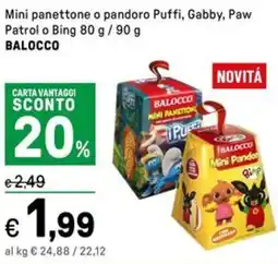 Iper La Grande Mini panettone o pandoro Puffi, Gabby, Paw Patrol o Bing BALOCCO offerta