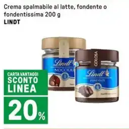 Iper La Grande Crema spalmabile al latte, fondente o fondentissima LINDT offerta