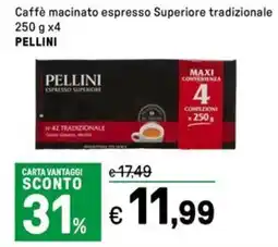 Iper La Grande Caffè macinato espresso Superiore tradizionale PELLINI PELLINI offerta
