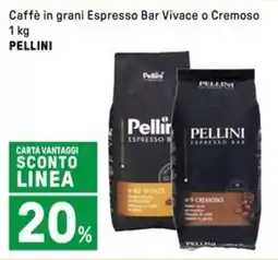 Iper La Grande Caffè in grani Espresso Bar Vivace o Cremoso PELLINI offerta