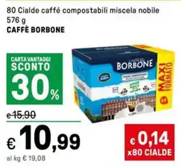 Iper La Grande 80 Cialde caffé compostabili miscela nobile CAFFÈ BORBONE offerta