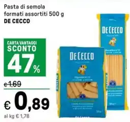 Iper La Grande Pasta di semola formati assortiti DE CECCO offerta