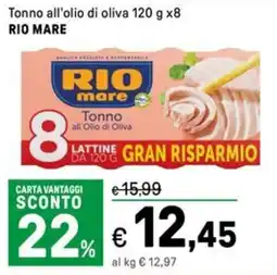 Iper La Grande Tonno all'olio di all'Olio di Oliva RIO MARE offerta