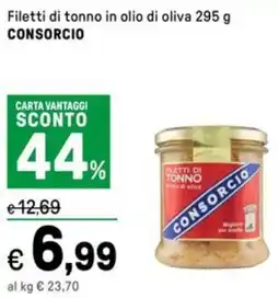Iper La Grande Filetti di tonno in olio di oliva CONSORCIO offerta