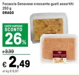 Iper La Grande Focaccia Genovese croccante gusti assortiti DRAGO offerta