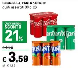 Iper La Grande COCA-COLA, FANTA O SPRITE gusti assortiti offerta