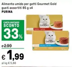 Iper La Grande Alimento umido per gatti Gourmet Gold gusti assortiti PURINA offerta