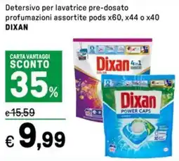 Iper La Grande Detersivo per lavatrice pre-dosato profumazioni assortite pods x60, x44 o x40 DIXAN offerta
