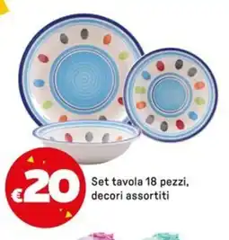 Iper La Grande Set tavola 18 pezzi, decori assortiti offerta