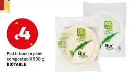 Iper La Grande Piatti fondi o piani compostabili BIOTABLE offerta
