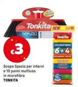 Iper La Grande Scopa Spazio per interni o 10 panni multiuso in microfibra TONKITA offerta