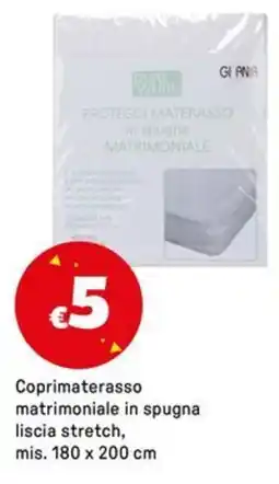Iper La Grande Coprimaterasso matrimoniale in spugna liscia stretch, mis. 180 x 200 cm offerta
