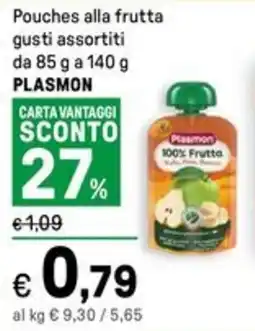 Iper La Grande Pouches alla frutta gusti assortiti PLASMON offerta
