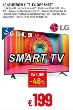 IperFamila LG 43UR75006LK TELEVISORE SMART offerta