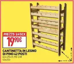 Ottimax Cantinetta in legno di pino 42 posti offerta